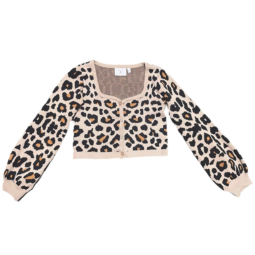 ASOS Daisy Street 90s cropped cardigan in leopard print Coquette Girl Lolita